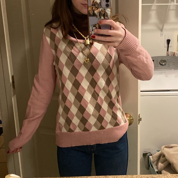 mauve argyle sweater - Picture 2 of 4